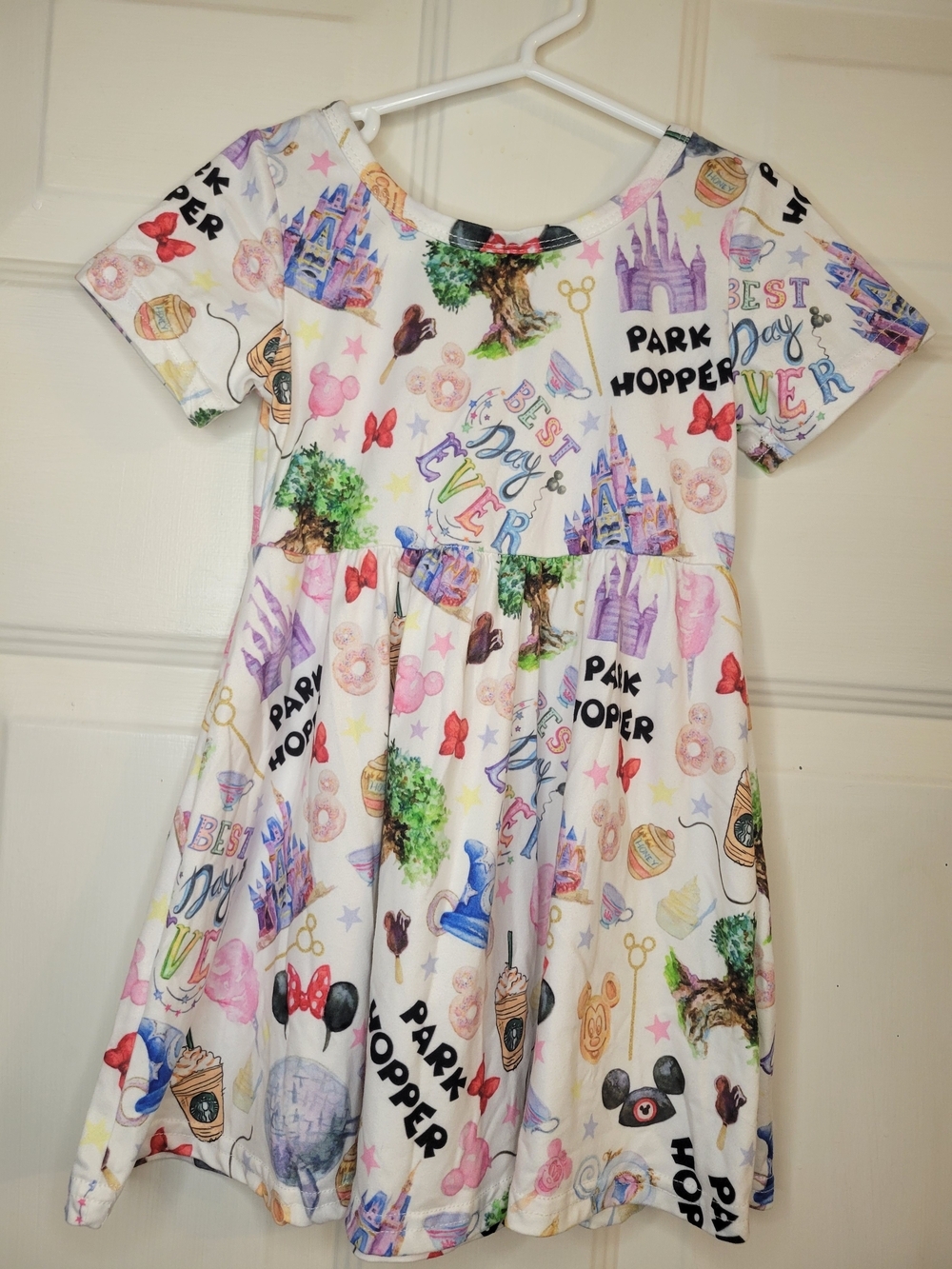Boutique Disney Themed White Twirl Dress. - Picture 6 of 6